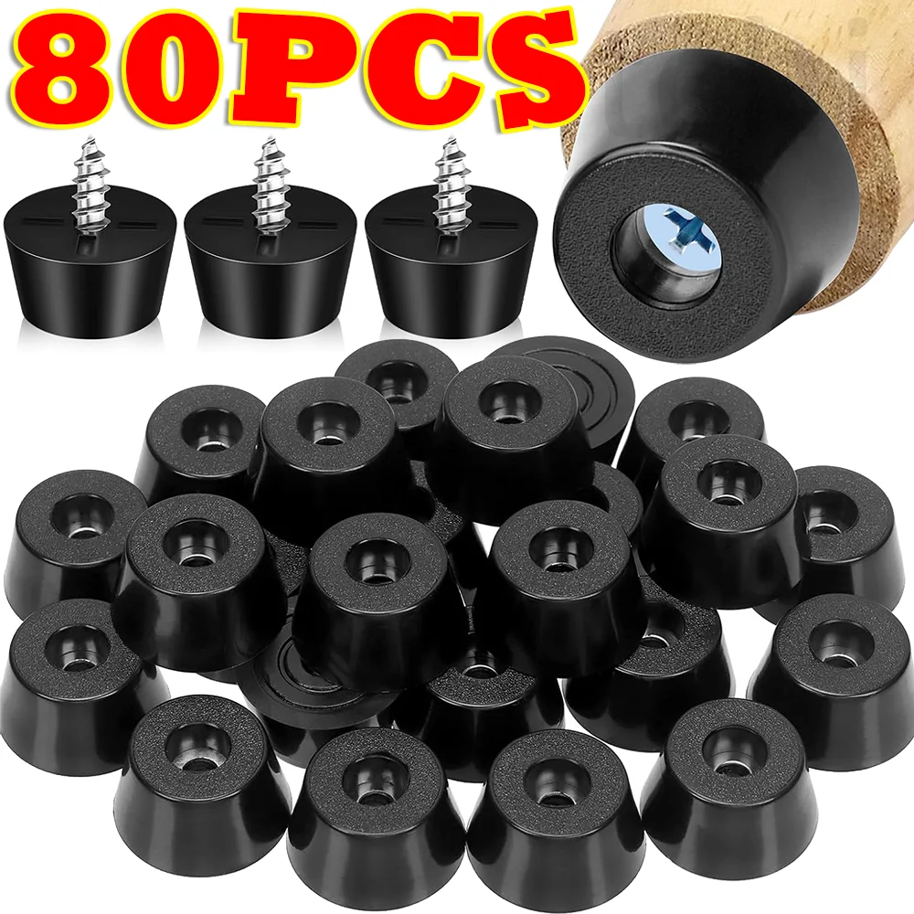 Schwarze Gummipolster, Bodenschoner, rutschfest, für Tisch, Stuhl, Möbel, Beinabdeckung, Schrankboden, runde Spitzen, Kissen, Absorber, Dichtungen Image