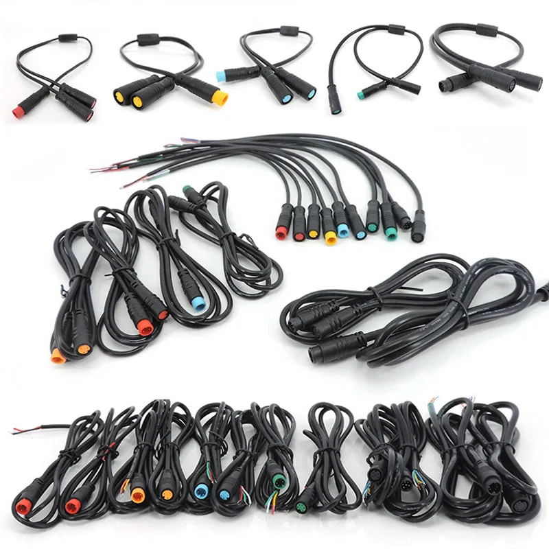 M8 E-bike Linie 2 3 4 5 6 8 Pin Elektrische Fahrrad Wasserdichte Joint Stecker männlich weiblich Stecker Signal geschwindigkeit Sensor Verlängerung Kabel Image