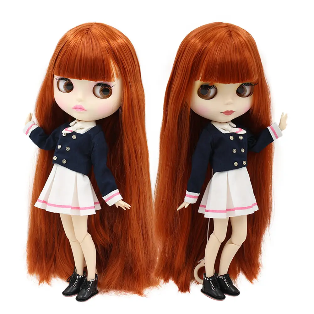 ICY DBS Blyth Puppe 1/6 Bjd Spielzeug 30 cm rot braun Haar weiße Haut Gelenkkörper mattes Gesicht Mädchen Geschenk ob24 Anime Puppe Image