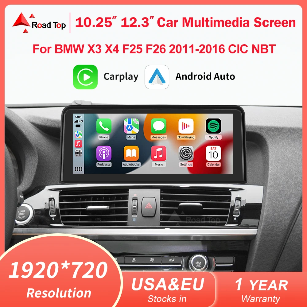 1920*720 Drahtlose Carplay Android Auto Auto Multimedia-Player Für BMW X3 X4 F25 F26 CIC NBT Touch Screen display Kopf Einheit Image