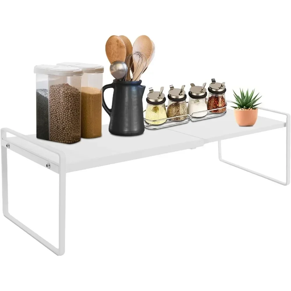 Erweiterbarer Küchenregal-Organizer, Teleskopschrank-Einsatz für Küchenschränke und Arbeitsplatten, 34–63 cm Regaleinsatz ausziehbar