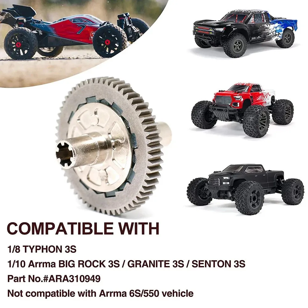 57T 0,8 Mod Slipper Clutch Stirnradgetriebe ARA 310949 für 1/10 Arrma Senton Granite Vorteks Big Rock 1/8 Typhon Rc Crawler Car Buggy