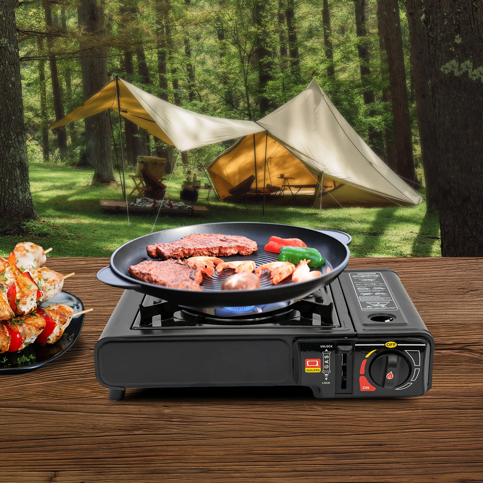 Outdoor-Grill, Holzkohlegrill, Barbecue-Grill für Outdoor-Camping-Hinterhof Image