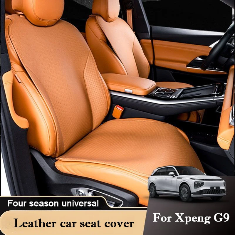 Für Xpeng G9 2022-2025 Alle Saison PU Leder Auto Sitzbezug Atmungsaktive Anti Slip Silikon Unten Sitzkissen schutz Abdeckungen Image