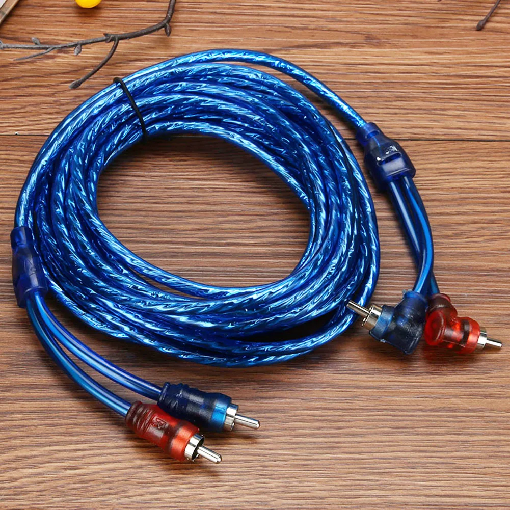 5m Auto modifiziert RCA Audio Kabel reines Kupfer Auto Audio Leistungs verstärker Kabel Kfz-Elektronik Zubehör Image