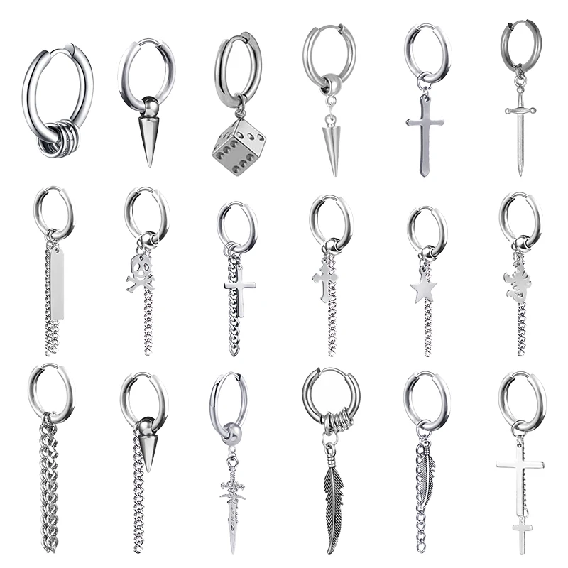 1 Paar Mode Punk Gothic Edelstahl Tropfen Ohrringe Ohrstecker für Frauen Männer Gothic Street Pop Hip Hop Rock Ohrschmuck Geschenk