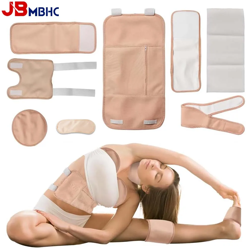 Rizinusöl-Packung, wiederverwendbare Rizinusöl-Packungen aus Bio-Baumwolle mit verstellbarem Gummiband, Rizinusöl-Kompressen-Packungen für den Körper Image