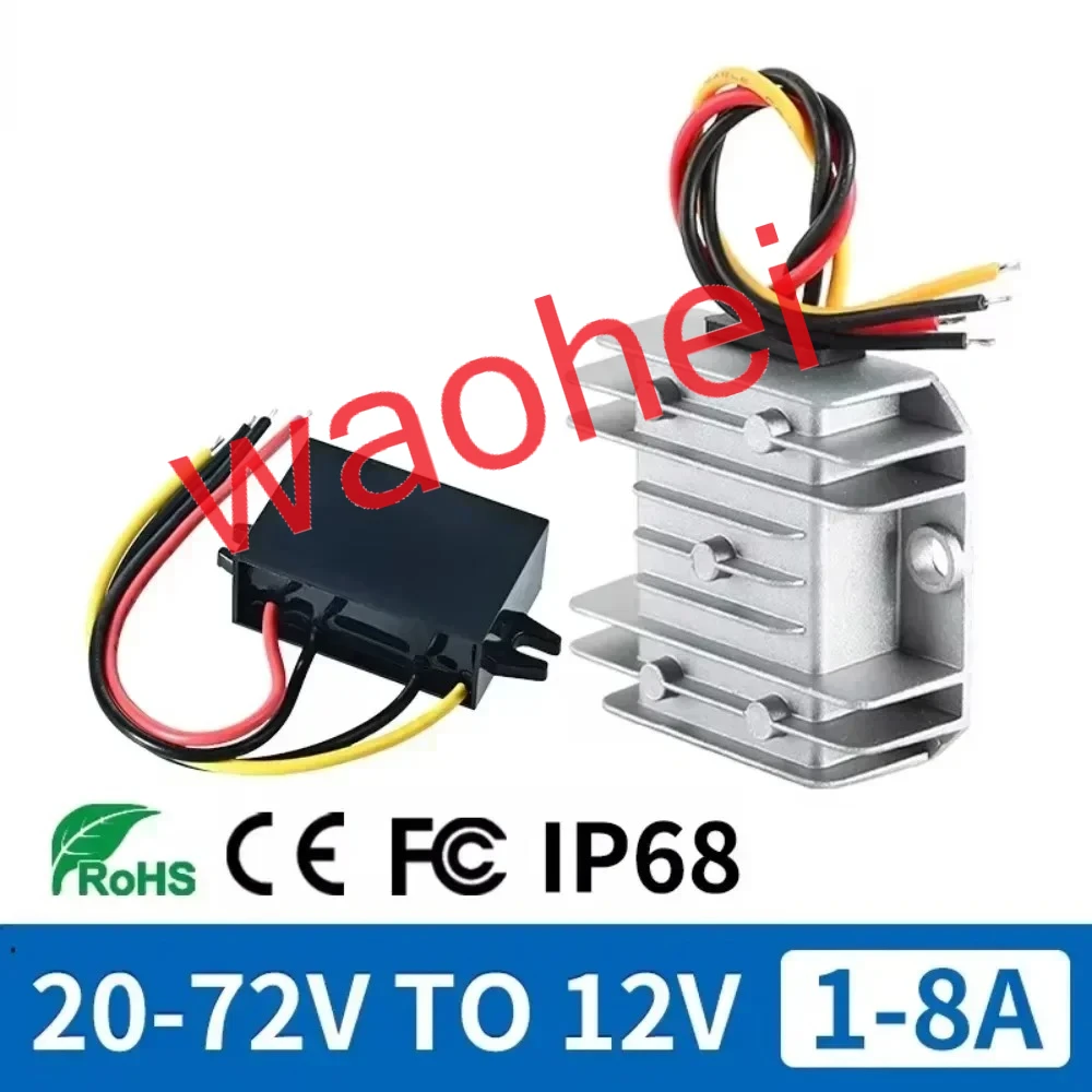 60 V 48 V 36 V 24 V auf 12 V DC DC Buck Converter 24 36 48 60 Volt auf 12 Volt 1A-8A Step Down Spannungsregler Auto CCTV Kamera Strom Image