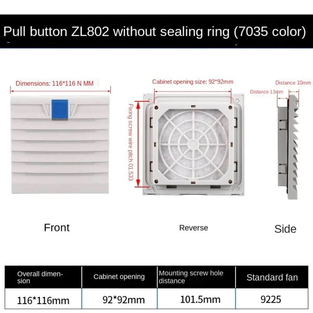 Lüftungssystem, ABS, Schranklüftungsfilter, weiß, ohne Lüfter, Lüfterfilter, staubdichte Lamellen Image