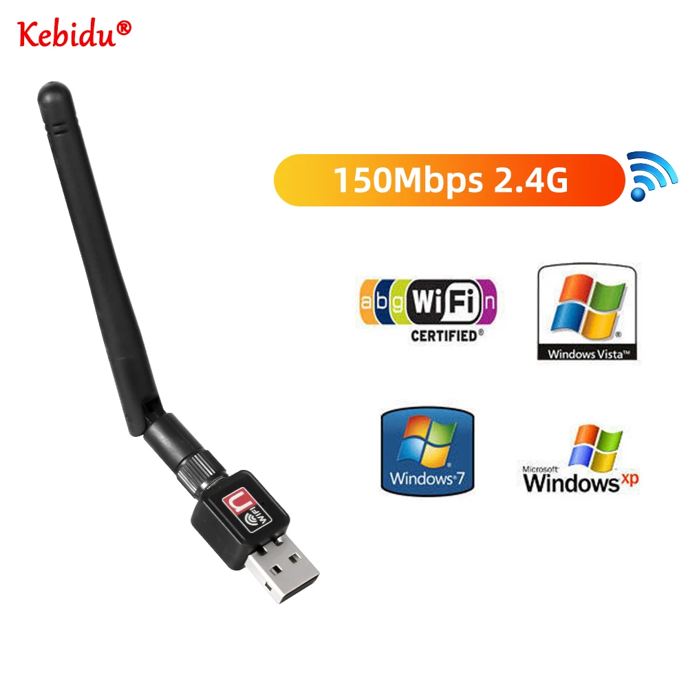USB-WLAN-Adapter 150 Mbit/s 2,4 GHz Antenne USB 802.11n/g/b Ethernet Wi-Fi-Dongle RTL8188 Drahtlose Netzwerkkarte für PC Windows Image