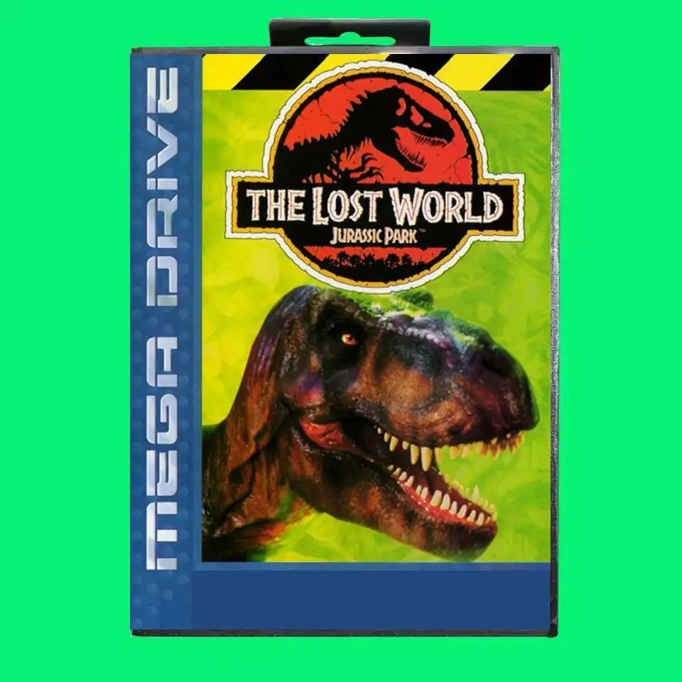 Lost World Jurassic Park MD Game Card 16 Bit with Box for Sega Megadrive Genesis Video Game Console Cartridge