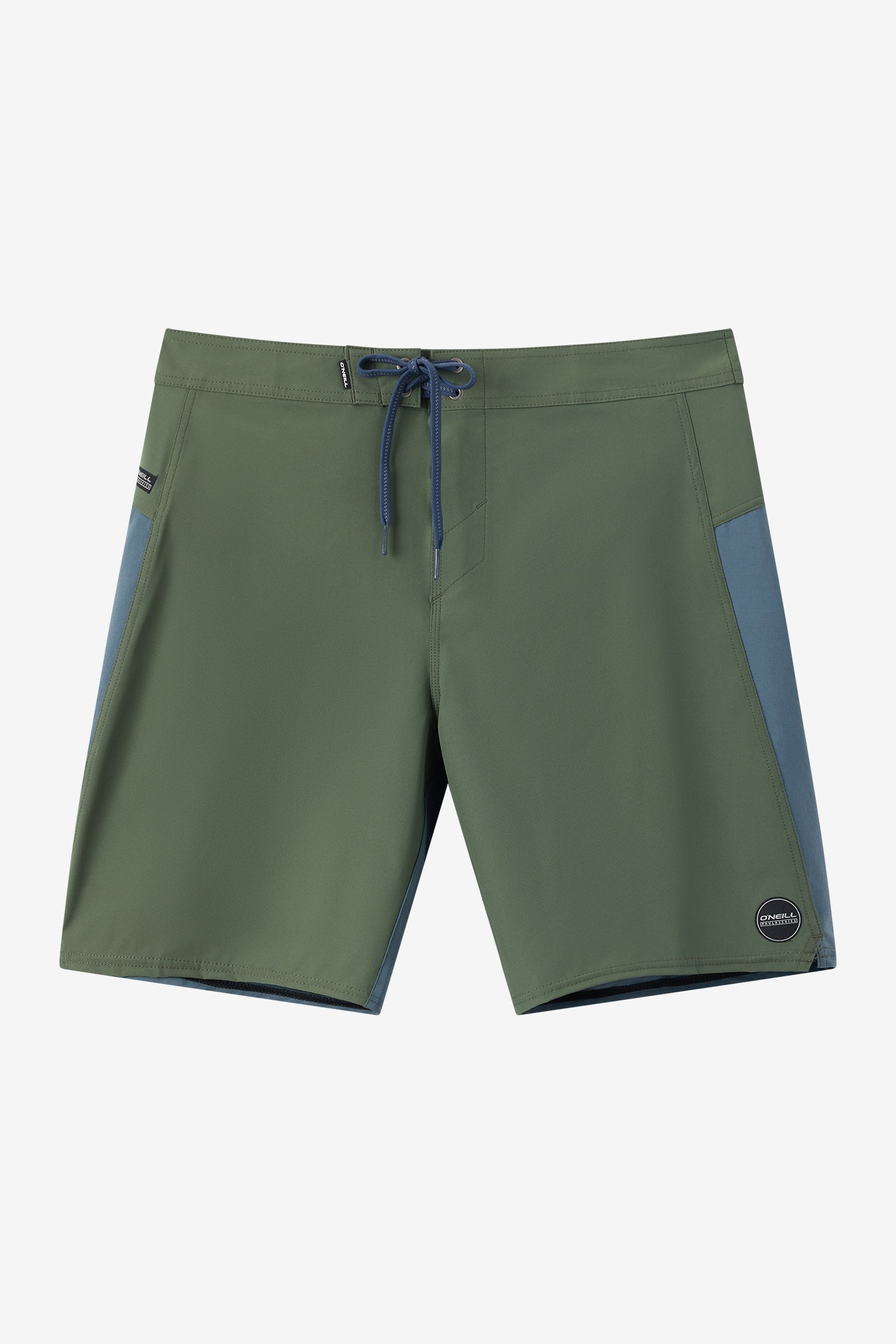 O'Neill Men's Hyperfreak Trvlr Tech Enduro 19"" Board Shorts in Dark Olive, Size 31, Elastane/Nylon/Polyamide