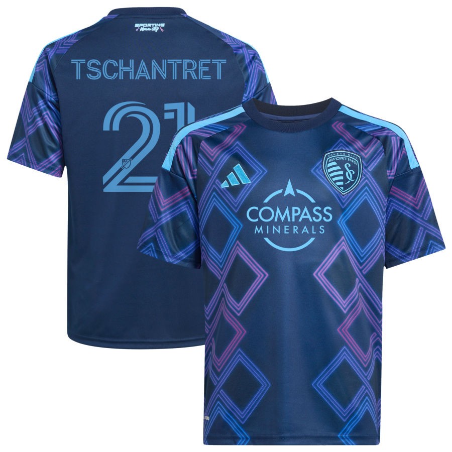 Cielo Tschantret Youth adidas Blue Sporting Kansas City 2026 The 18th & Vine Kit Replica Custom Jersey