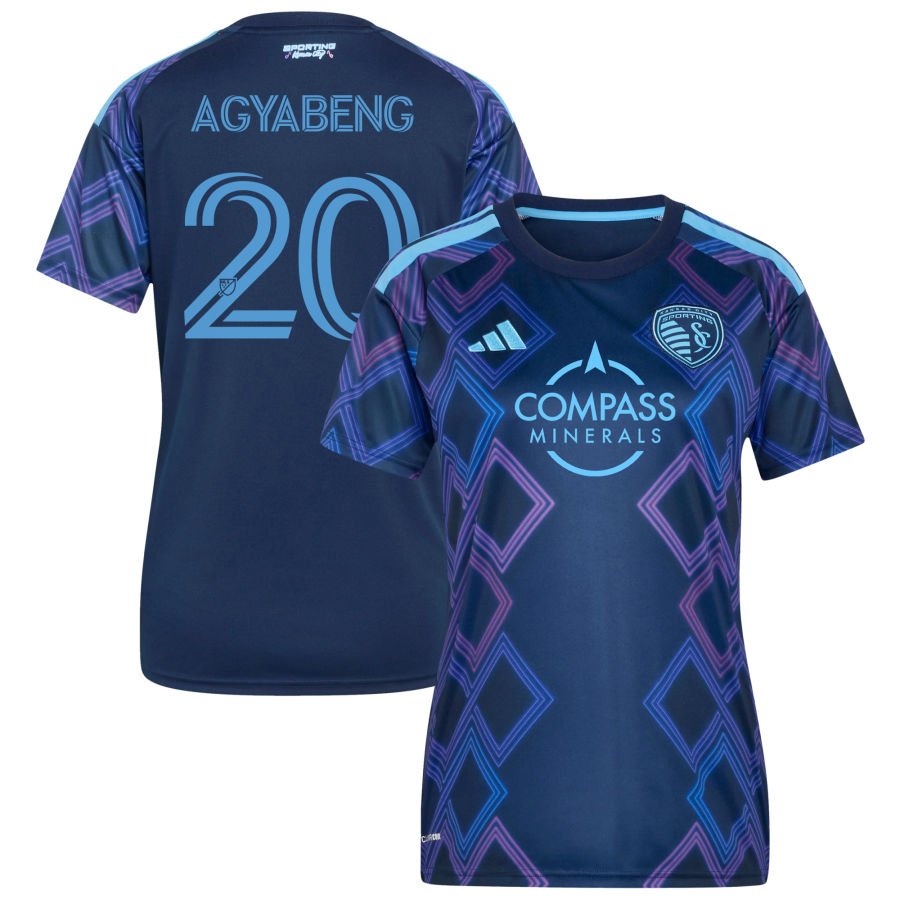 Agyabeng Kwaku Women's adidas Blue Sporting Kansas City 2026 The 18th & Vine Kit Replica Custom Jersey