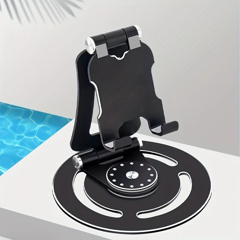 360 ° Rotierender Handy-Desktop-Halter, Aluminiumlegierung, Tablet-Ständer, verstellbar, klappbar, tragbar, Tablet, multifunktionaler Ständer Image