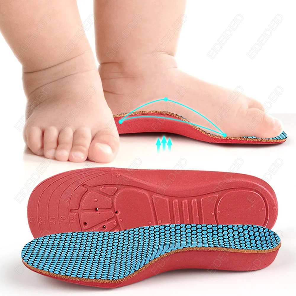 Kinder-Orthesen Einlegesohlen für Plattfüße und Hohe Fußgewölbe, Orthopädische Einlagen für Kinder, Plantarfasziitis-Komfort, Sport- und Laufschuhe-Einlagen Image