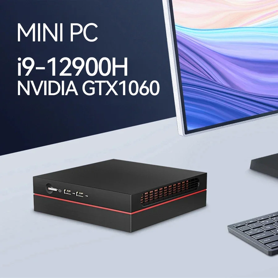 Mini Gamer PC I9 12900H I7 12650H 2*DDR4 NVMe Gaming Computer Windows 11 1*Type-C 2HDMI 8K UHD NVIDIA GTX1060 4G