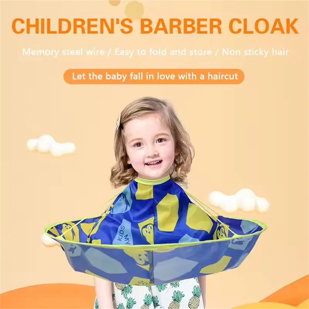 Faltbare Kinder Friseur Schürze Kinder Bunte Haar Schneiden Cape Salon Friseur Mantel Regenschirm Tuch Barbershop Zubehör Image