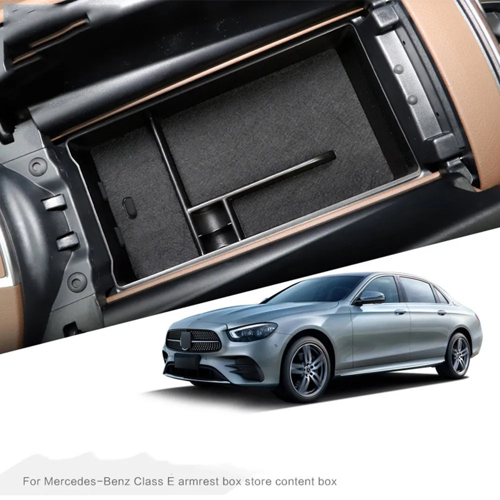 Für Mercedes Benz E-Klasse W213 2021 2022 2023, Mittelarmlehne, Aufbewahrungsbox, Mittelkonsole, Organizer, Behälter, Tablett, Zubehör Image