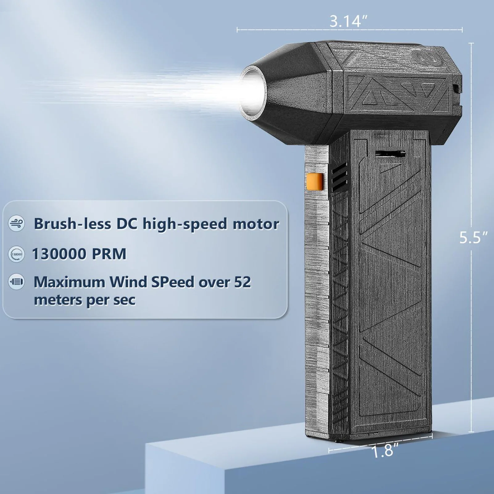 Jet-Ventilator, Mini-Gebläse, hohe Geschwindigkeit, 200.000 U/min, tragbar, wiederaufladbar, Mehrzweck, stufenlos, Typ C, schnelles Aufladen Image