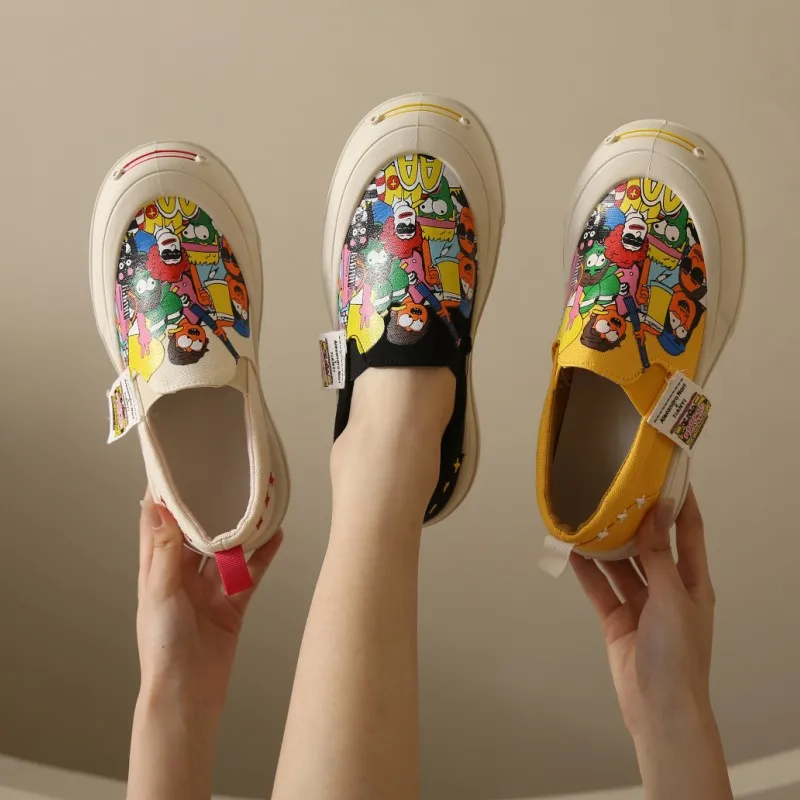 BCEBYL Neujahrs-Frühlings-Herbst-Mode, dicke Sohle, lässige Sportschuhe, Damen-Loafer: verschleißfest, bequem