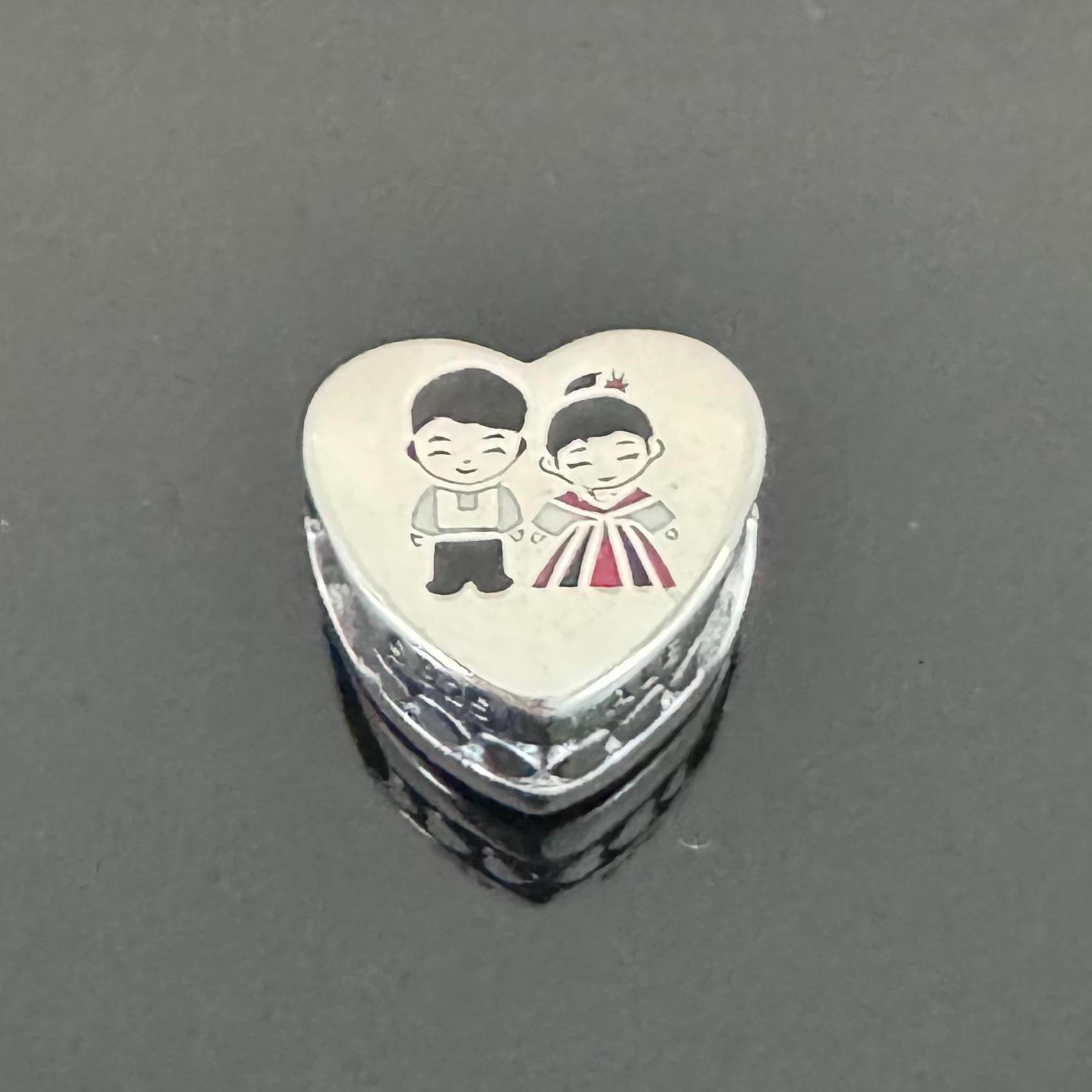 Autentico ciondolo Pandora a forma di cuore delle Filippine/regalo per lei/ciondolo con bandiera Pandora/ciondolo con perlina Pandora per bracciale/ci