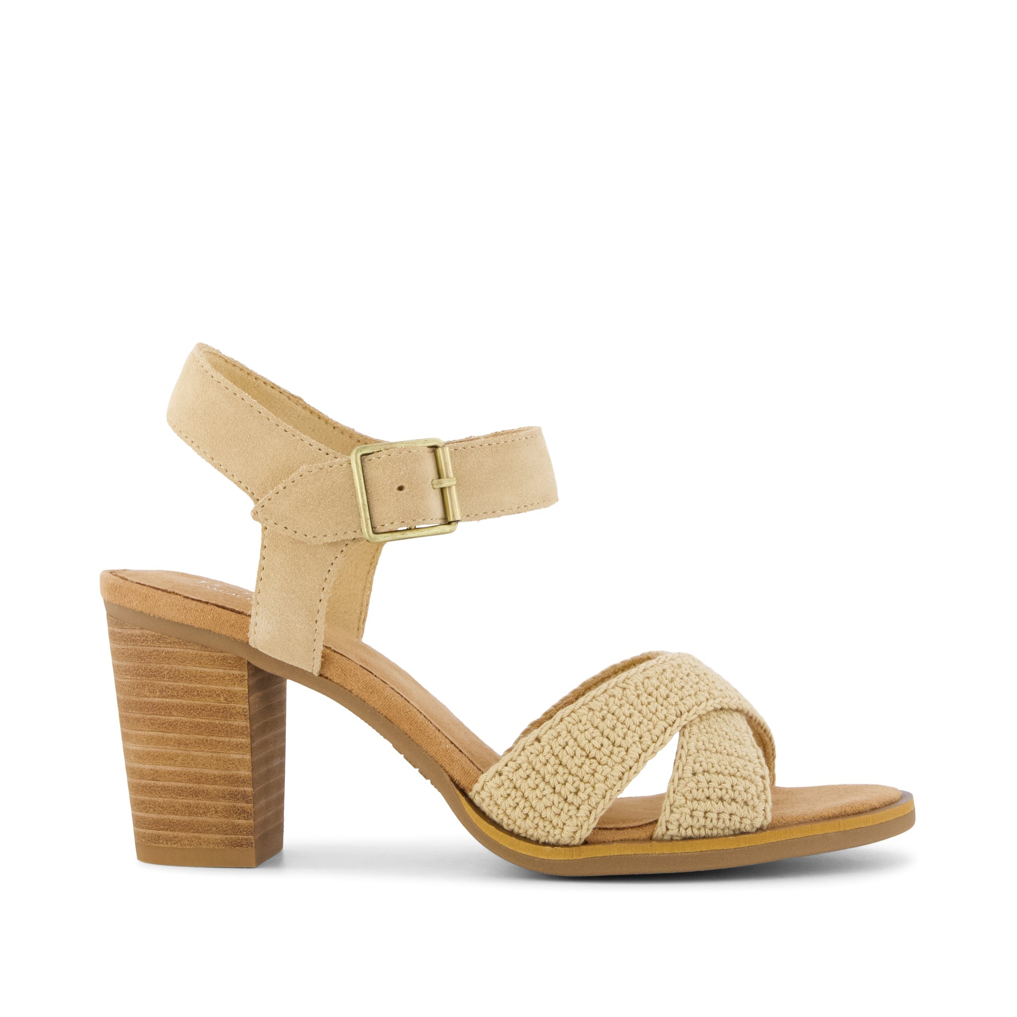 Women's Majorca Strappy Heeled Sandal Caramel Crochet | Natural | Size 9.5 | TOMS Official Site - Shoes, Accessories, & Apparel