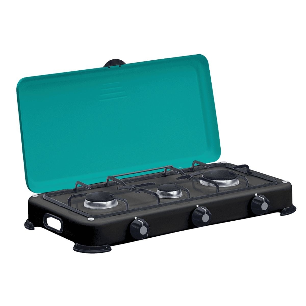 3-Flammen-Gaskocher 4100W Abnehmbare, abwaschbare Brenner und Grillrost aus Gusseisen Kochplatte für Butan- oder Propangas GOLD III INTEC Image