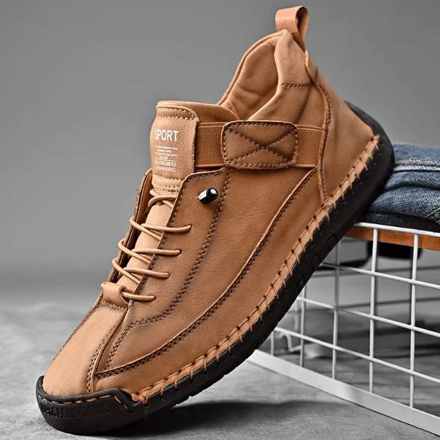 Mens Genuine Leather Handmade Casual Slip On Loafers Breathable Flats Plus Size blue 46 (11 Us)