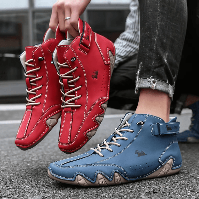 Mens Casual Leather Outdoor Walking Loafers Comfortable Lightweight Sneakers Shoes brown 47 (13.5 Us)