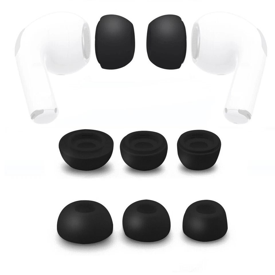 Memory Foam Replacement Ear Tips For Apple AirPods Pairs For Comfortable Memory Foam Replacement Ear Tips For Apple AirPods Pairs For Comfortable