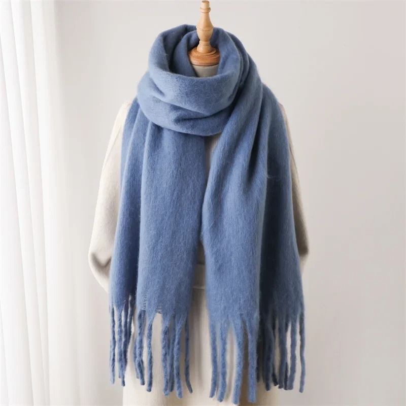 Cashmere Pashmina Winter Scarf For Women With Tassel Wrap purple