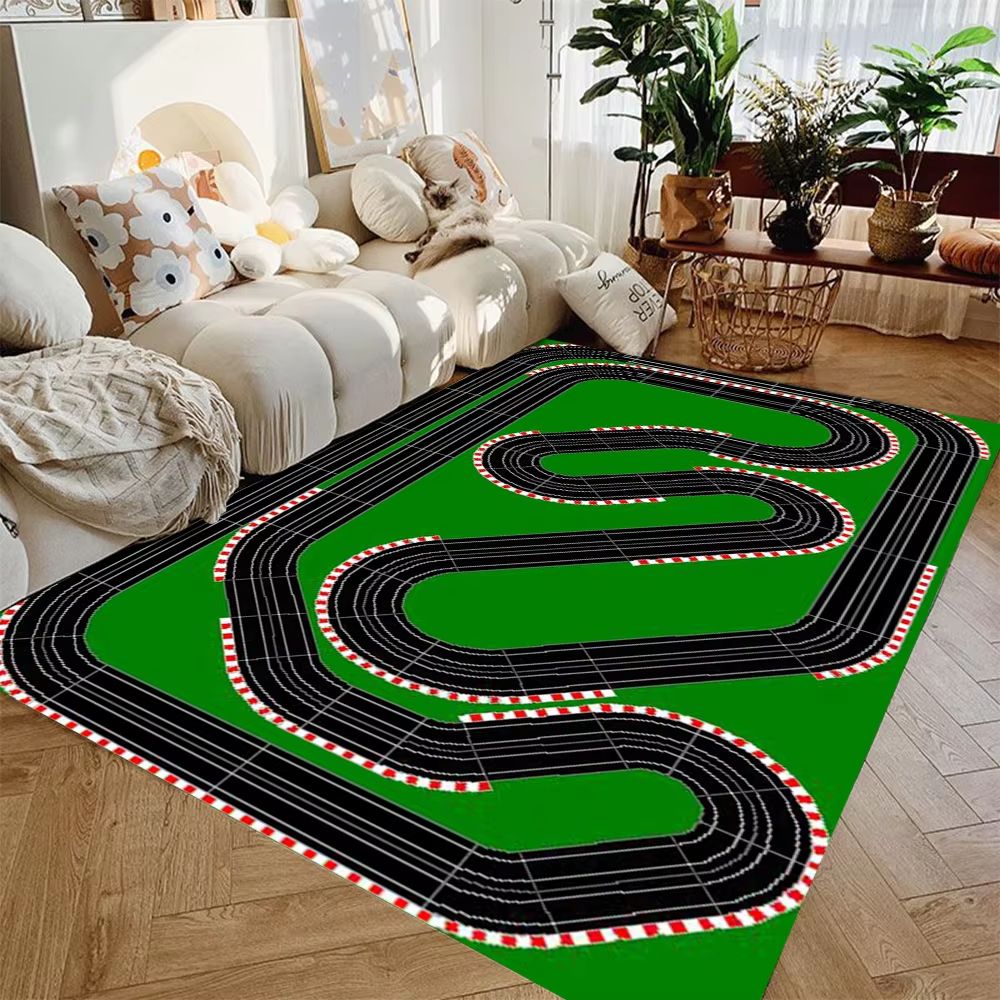 Interactive City Highway Play Mat | Non Slip Educational Floor Rug For Toy Cars city Road 15.75x23.62in