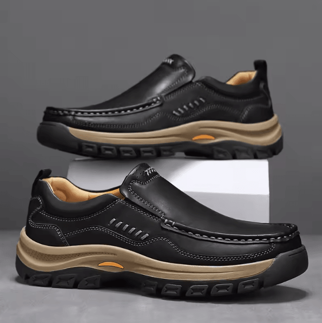 Men Hand Stitched Casual Loafers Comfortable Breathable Slip On Everyday Shoes black 39(us 6.5)