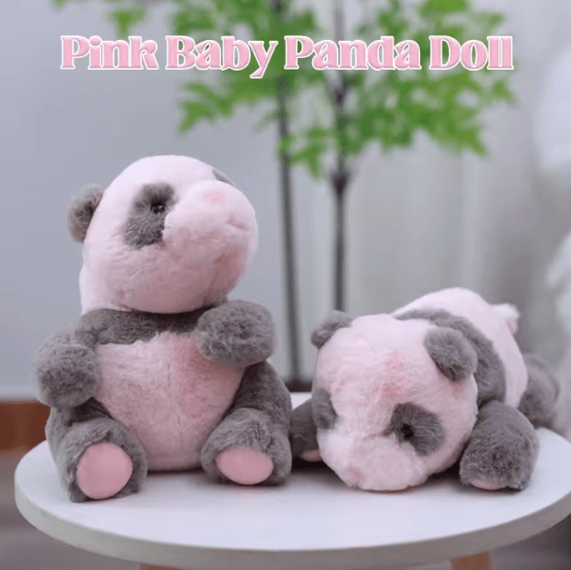 PandaCuddle Plush Animal Cushion 7.9 & 11.8 In Cute Pink Baby Panda Doll Pillow Gift 11.8 In (30 Cm)