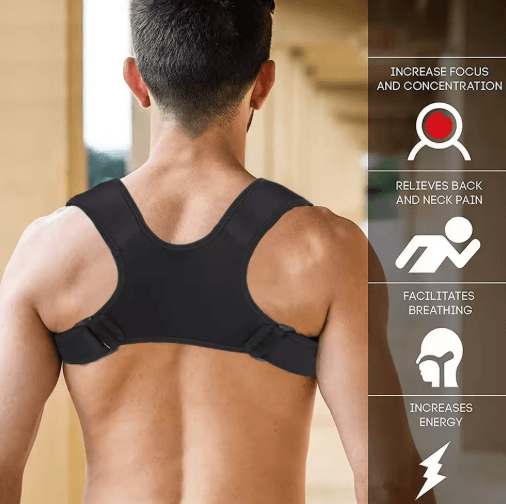 Adjustable Posture Corrector For Men And Women Comfortable Back & Clavicle Support Brace black s(20kg 45kg)