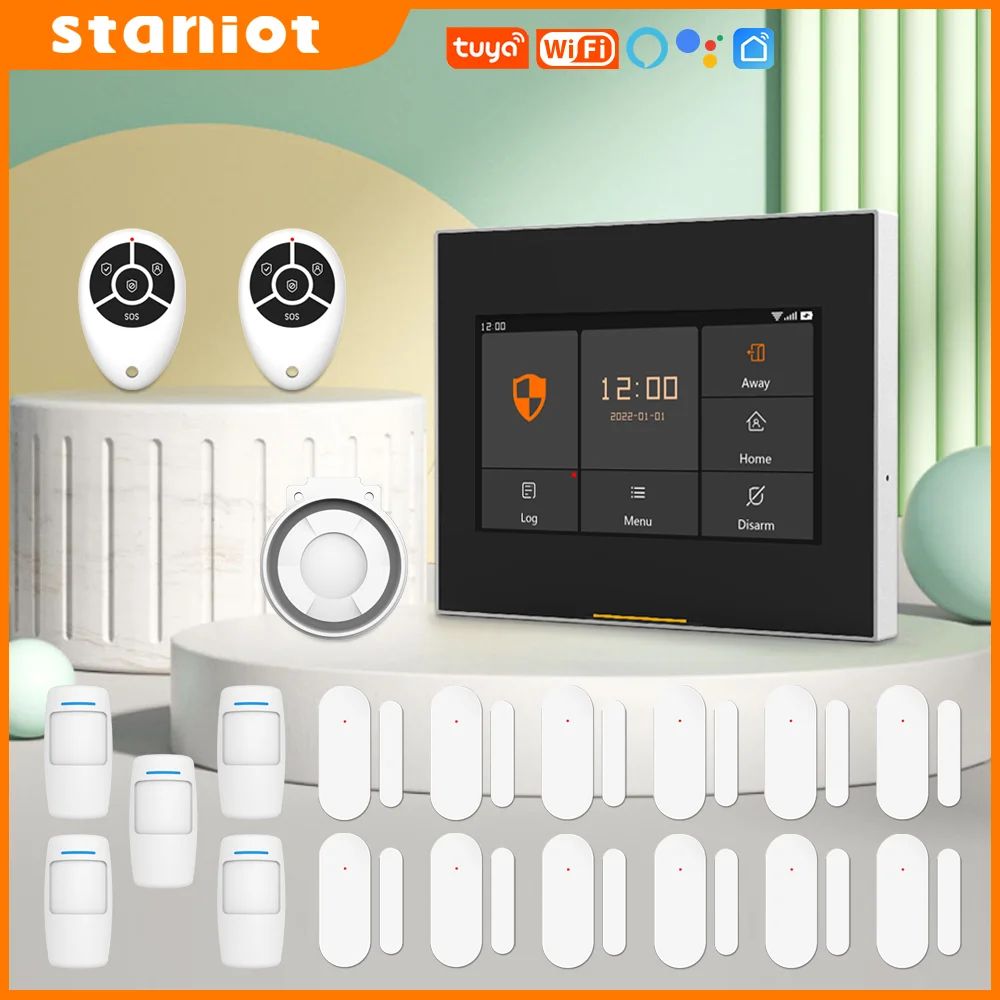 Staniot Tuya WiFi Smart Wireless Home Security Alarm Kit wifi Set G 2 6 eu Plug