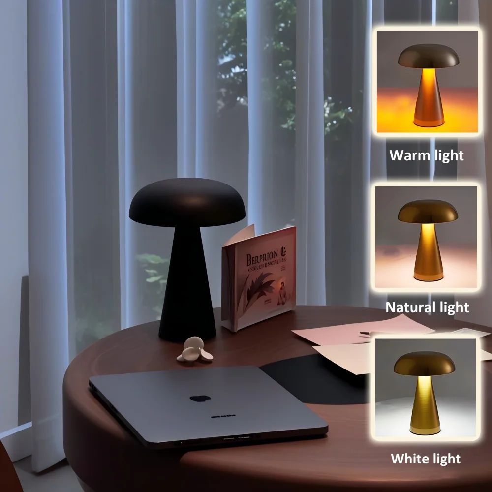 Classic Mushroom Iron Art Table Lamp gold
