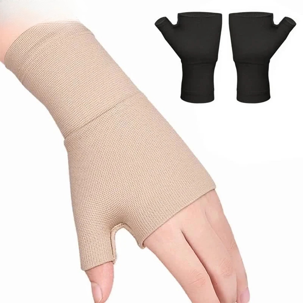 Carpal Tunnel Wrist Support Brace, Compression Thumb Band, Arthritis Gloves, Golf Tenosynovitis Wrist Sleeve beige s