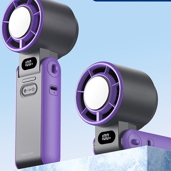 Portable Air Cooling Fan With Battery, High Wind Speeds, Adjustable Outdoor Foldable Handheld Fan With Lanyard white Lce