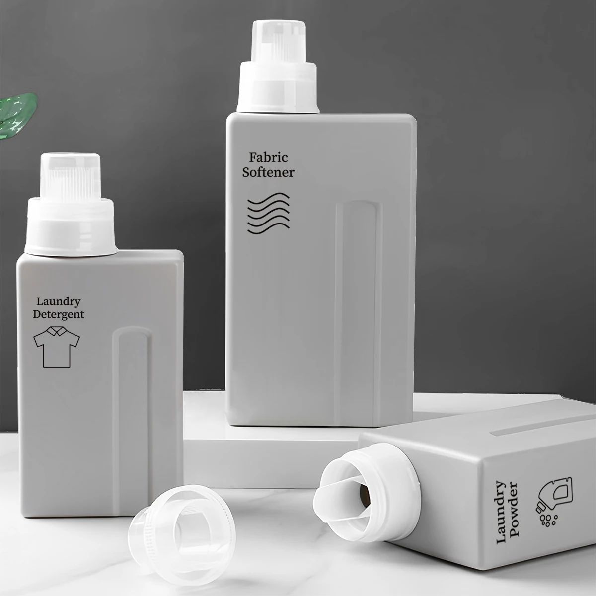 1000 Ml Refillable Laundry Detergent Dispenser Bottle white