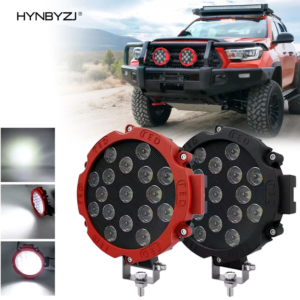 HYNBYZJ 100W Off Road LED Work Light Spot Beam IP68 Waterproof Auxiliary Lamp For Trucks & Jeeps 1pc Black Case