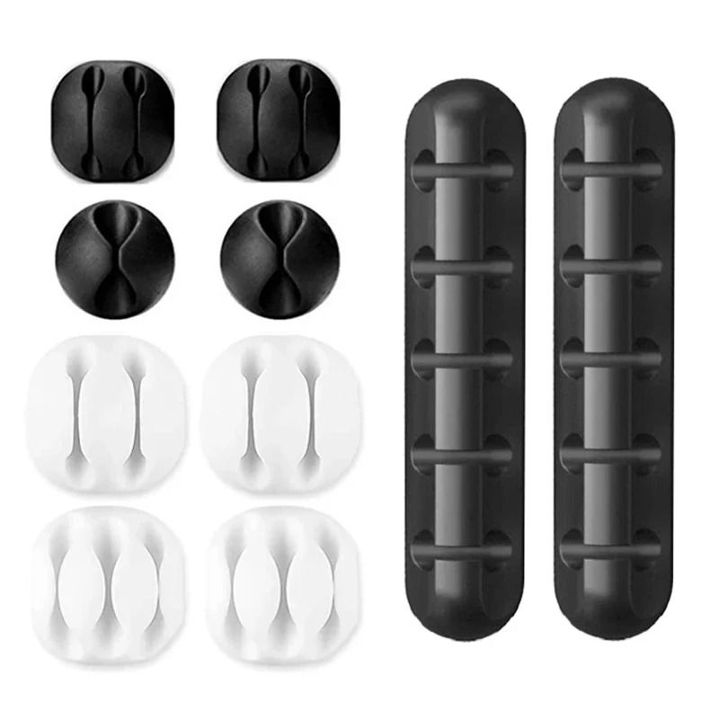 Silicone Desktop Cable Organizer High Performance USB Wire Winder And Headphone Management Clip 1 Clip 3 Pcs White