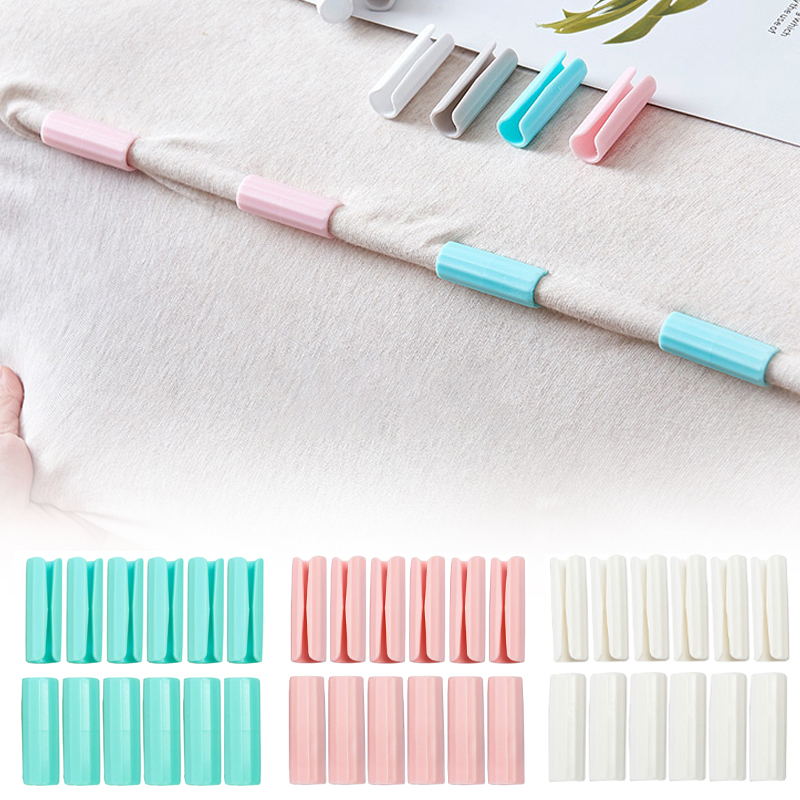 BedSheet Clips, Plastic Slip Resistant Clamp, Quilt Bed Clipper, Cover Grippers, Mattress Holder For Sheets, Home Use 12pcs White