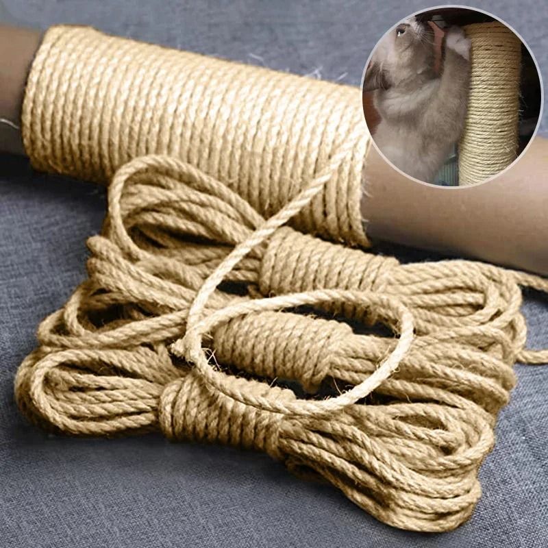 Premium Natural Sisal Rope High Performance Cat Tree Repair & DIY Scratching Post Replacement 4 Mm Jute(10m)