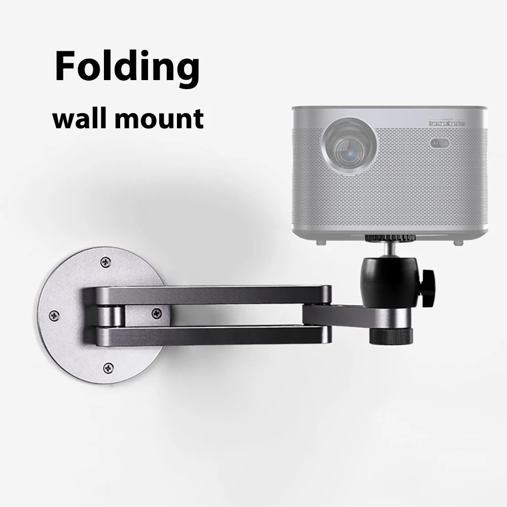 Foldable Projector Wall Mount | Durable Aluminum Alloy Adjustable Stand With 1 4" Thread Ball Head Foldable Projector Wall Mount | Durable Aluminum Alloy Adjustable Stand With 1 4" Thread Ball Head