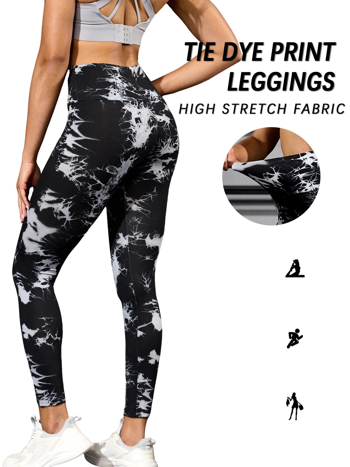 Super Soft High Waisted Tie Dye Leggings Seamless Push Up Yoga Pants For Women a s(us 4)