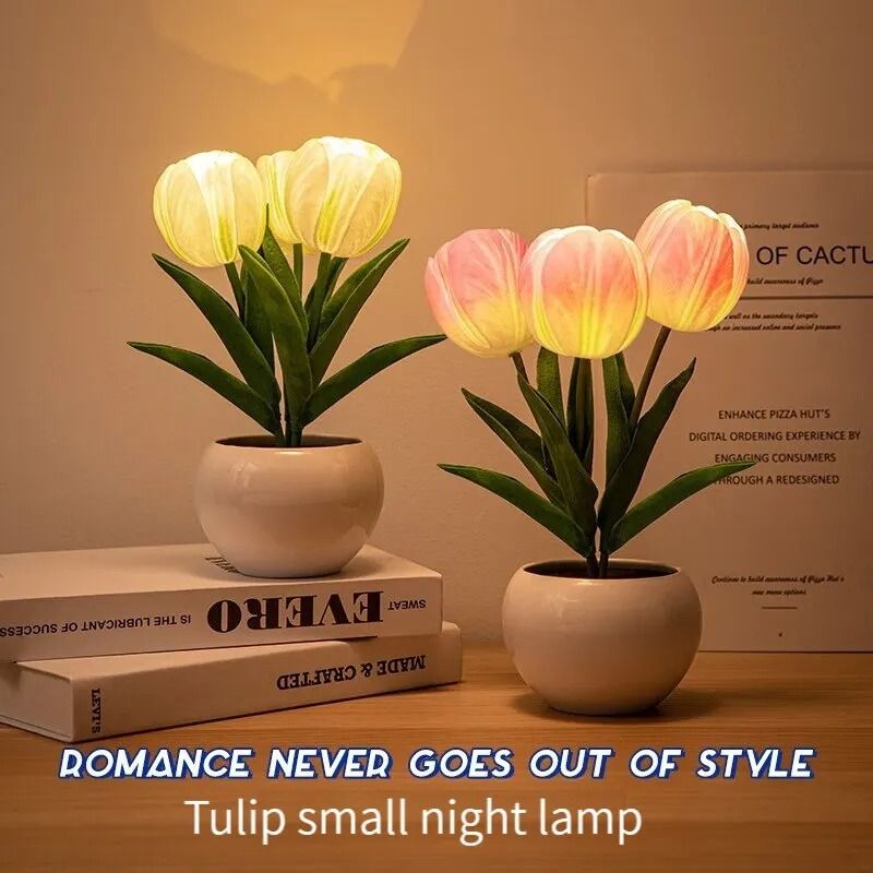Everlasting Garden LED Tulip Ambient Night Light pink