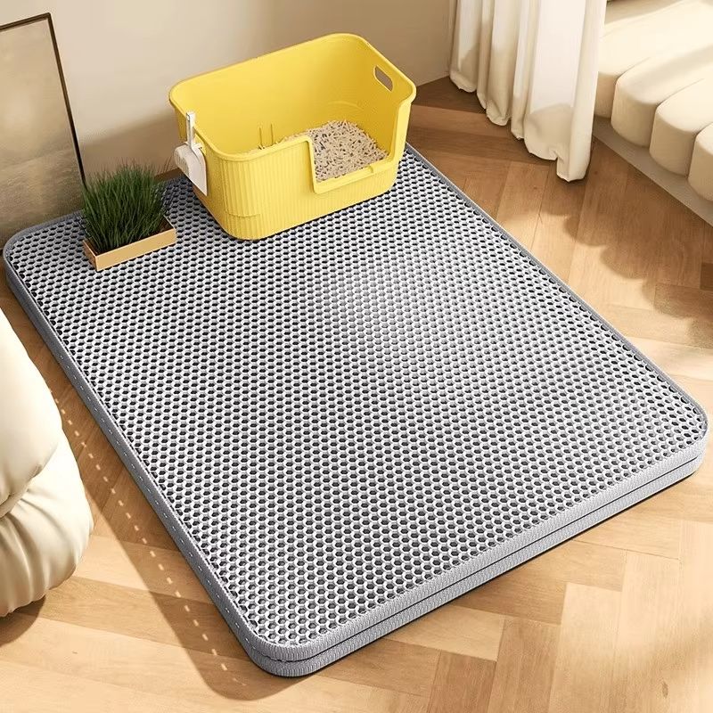 Extra Large Cat Litter Mat Heavy Duty Waterproof 2 Layer Non Slip Washable Floor Protector yellow 17.72x23.62in