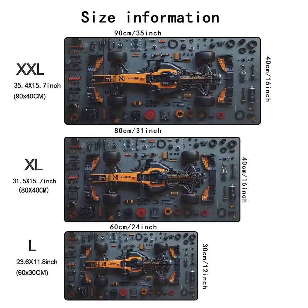 XXL Racing Car Gaming Mouse Pad Extended Desk Mat black 700x400x2 Mm